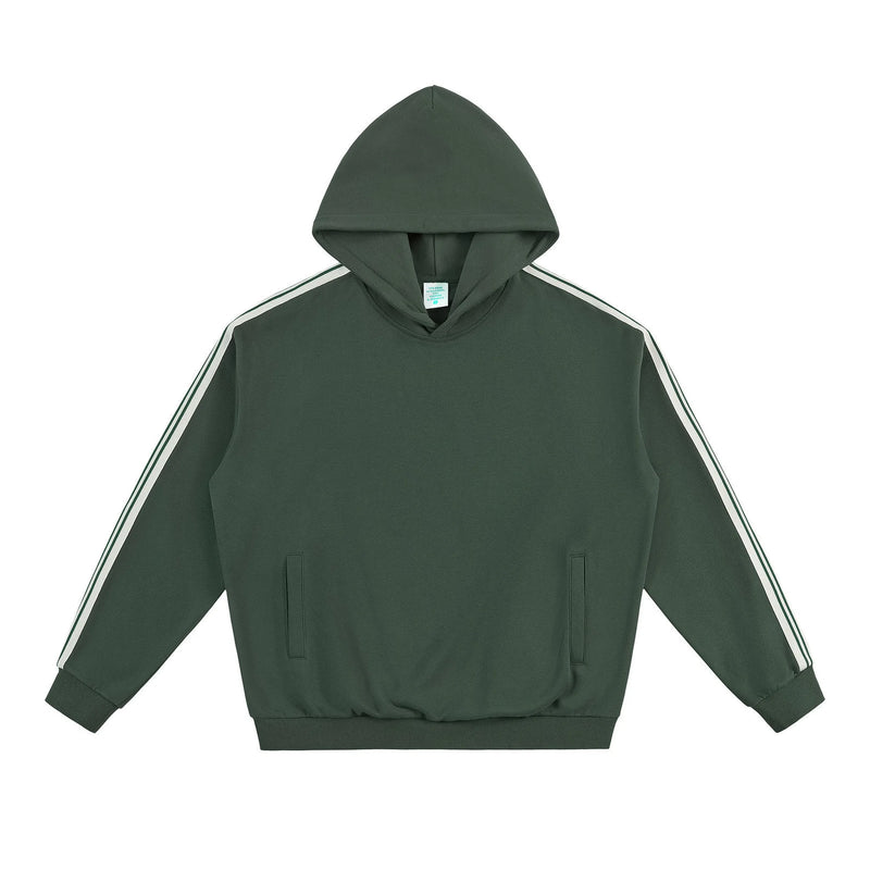 Sweat capuche rayé 350g · Bandes tissées